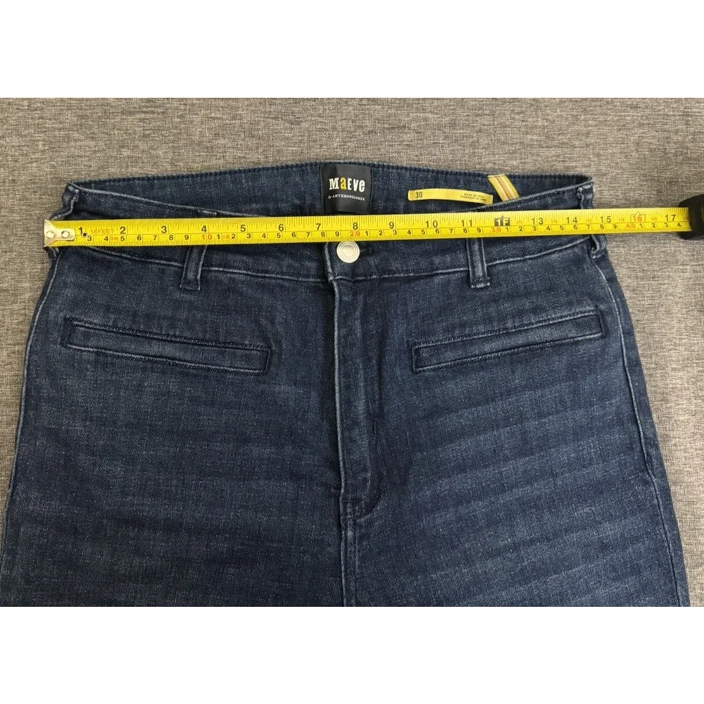 Anthropologie Jeans Essential Straight Indigo Blue Denim Size 30 - Picture 3 of 8
